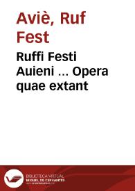 Portada:Ruffi Festi Auieni ... Opera quae extant