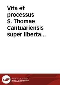 Portada:Vita et processus S. Thomae Cantuariensis super libertate ecclesiastica