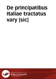 Portada:De principatibus Italiae tractatus vary [sic]