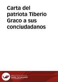 Portada:Carta del patriota Tiberio Graco a sus conciudadanos