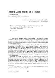 Portada:María Zambrano en México / Julieta Lizaola