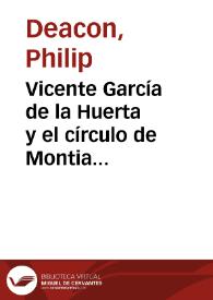 Portada:Vicente García de la Huerta y el círculo de Montiano: La amistad entre Huerta y Margarita Hickey / Philip Deacon