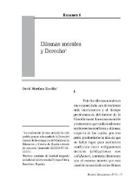 Portada:Dilemas morales y Derecho / David Martínez Zorrilla