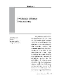 Portada:Presentación. Sección II: Problemas abiertos [Discusiones, núm. 8 (2008)] / Pablo Navarro y Hernán Bouvier