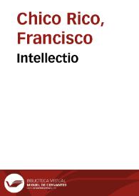 Portada:Intellectio / Francisco Chico Rico