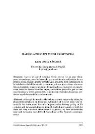 Portada:Mario Lacruz : un autor existencial / Laura López Sánchez