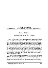 Portada:El pacto ambiguo. De la novela autobiográfica a la autoficción. Madrid: Biblioteca Nueva, 2007, 329 págs. / Íñigo Amo