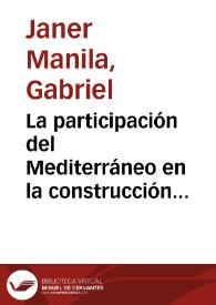 Portada:La participación del Mediterráneo en la construcción del imaginario infantil europeo / Gabriel Janer Manila