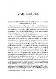 Portada:Napoleón y los Diputados de América en las Cortes españolas de Bayona / Carlos A. Villanueva