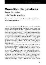 Portada:Cuestión de palabras / Ángel González, Luis García Montero