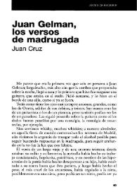 Portada:Juan Gelman, los versos de madrugada / Juan Cruz