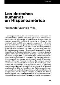 Portada:Los derechos humanos en Hispanoamérica / Herando Valencia Villa