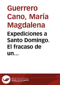 Portada:Expediciones a Santo Domingo. El fracaso de un proyecto de colonización (1860-1862) / Magdalena Guerrero Cano