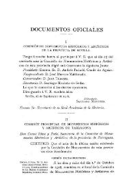 Portada:Comisión de monumentos históricos y artísticos de la provincia de Sevilla
