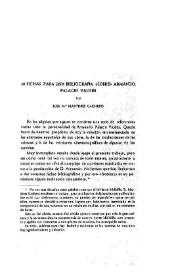 40 fichas para una bibliografía "sobre" Armando Palacio Valdés / por José Mª Martínez Cachero