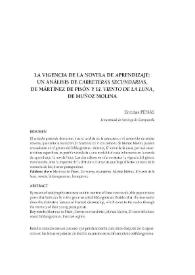 Portada:La vigencia de la novela de aprendizaje: Un análisis de \"Carreteras secundarias\", de Martínez de Pisón y \"El viento de la luna\", de Muñoz Molina / Ermitas Penas