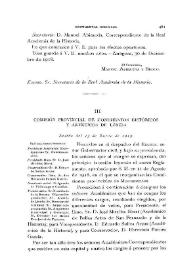 Portada:Comisión Provincial de Monumentos Históricos y Artísticos de Lérida [Sesión del 13 de enero de 1919] / Villalonga