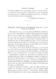 Portada:Refranes valencianos recopilados por el P.Luis Galiana, dominico [I] (Continuará) / Vicente Castañeda