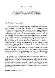 Portada:El manuscrit N d'Ausiàs March a la Hispanic Society of America