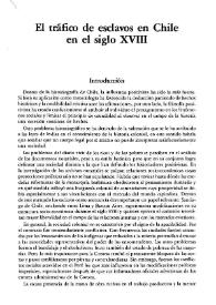 Portada:El tráfico de esclavos en Chile en el siglo XVIII / Adela Dubinosvsky