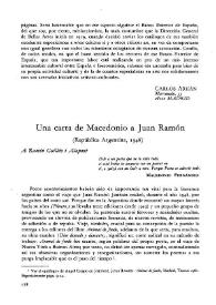 Portada:Una carta de Macedonio a Juan Ramón (República Argentina, 1948) / Xulio Ricardo Trigo
