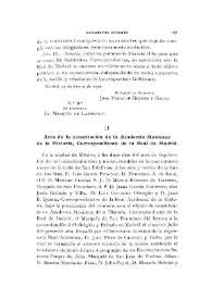 Portada:Acta de la constitución de la Academia Mexicana de la Historia, Correspondiente de la Real de Madrid
