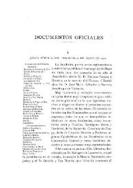 Portada:Junta pública del domingo 23 de mayo de 1920 / Juan Pérez de Guzmán y Gallo