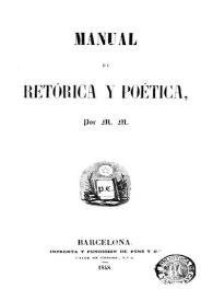Portada:Manual de retórica y poética / por M.M.