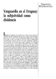Portada:Vanguardia en el Uruguay: la subjetividad como disidencia / Eduardo Espina