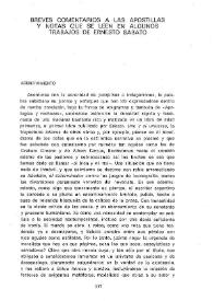 Portada:Breves comentarios a las apostillas y notas que se leen en algunos trabajos de Ernesto Sábato / Jacinto Luis Guereña