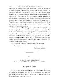 Portada:Curiosidades epigráficas de la provincia de Salamanca [Hinojosa de Duero] / P.César Morán