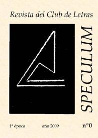 Portada:Speculum. Revista del Club de Letras