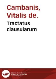 Portada:Tractatus clausularum / Vitalis de Cambanis.