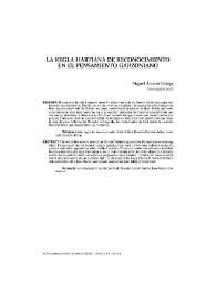 Portada:La regla hartiana de reconocimiento en el pensamiento garzoniano / Miguel Álvarez Ortega