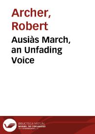 Portada:Ausiàs March, an Unfading Voice