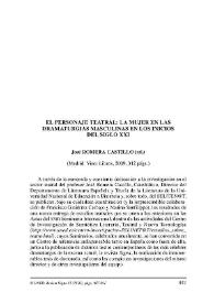 Portada:José ROMERA CASTILLO (ed.): El personaje teatral: la mujer en las dramaturgias masculinas en los inicios del siglo XXI. Madrid: Visor Libros, 2009 / Federico Gaimari