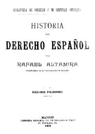 Portada:Historia del derecho español