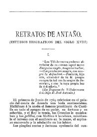 Portada:Retratos de antaño : estudios biográficos del siglo XVIII / Luis Coloma