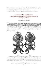 Portada:Los bronces del Cerro del Berrueco. Contribución al conocimiento de las ideas religiosas de la antigua Celtiberia / A. García y Bellido