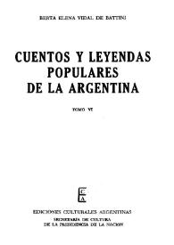 Portada:Cuentos y leyendas populares de la Argentina. Tomo 6