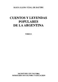 Portada:Cuentos y leyendas populares de la Argentina. Tomo 10