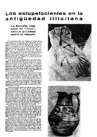 Portada:Los estupefacientes en la antigüedad illicitana : La Alcudia, viejo solar de \"Illice\", aduce pruebas sobre la materia