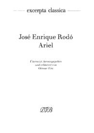 Portada:Ariel [Traducción] / José Enrique Rodó; Übersetzt herausgegeben und erläutert von Ottmar Ette