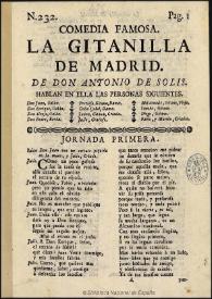 Portada:La gitanilla de Madrid [1780] / de don Antonio de Solis
