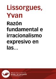 Portada:Razón fundamental e irracionalismo expresivo en las últimas obras de Pérez Galdós / Yvan Lissorgues