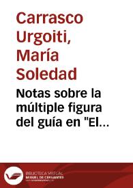 Portada:Notas sobre la múltiple figura del guía en "El Criticón" / María Soledad Carrasco Urgoiti