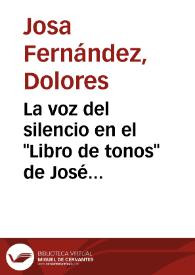 Portada:La voz del silencio en el \"Libro de tonos\" de José Miguel de Guerra / Lola Josa, Mariano Lambea