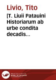 Portada:[T. Liuii Patauini Historiarum ab urbe condita decadis quartae...]