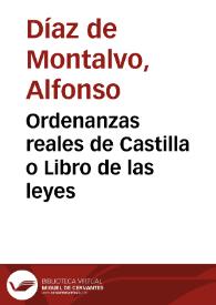 Portada:Ordenanzas reales de Castilla o Libro de las leyes