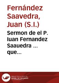 Portada:Sermon de el P. Iuan Fernandez Saauedra ... que predicò en deffensa del patronato del vnico patron de las Españas, Santiago, en la Iglesia del mismo S. Apostol, el dia de su gloriosa translacion, treinta de Diziembre de 1629